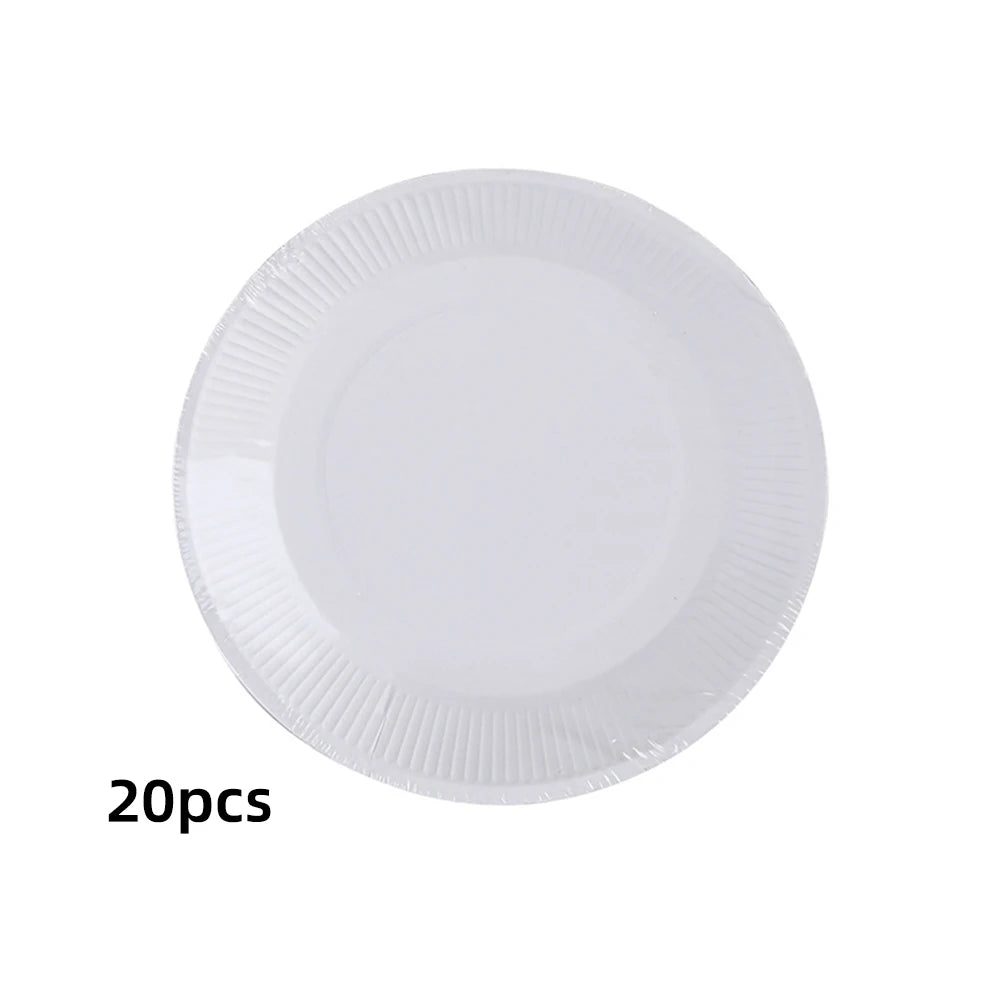 Paper Plate: Disposable White Paper Plates - DIY Birthday Party Set