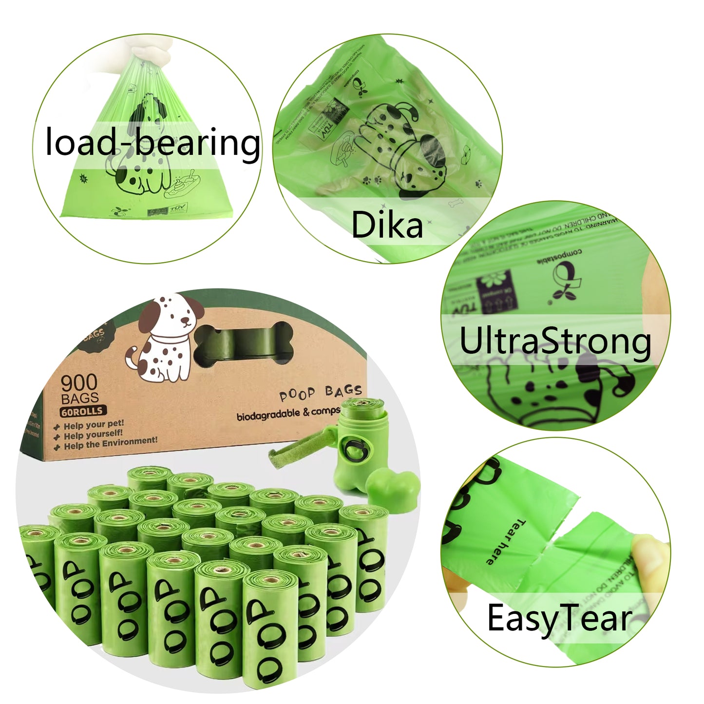 Compostable Dog Poop Bags - Leakproof & Eco-Friendly