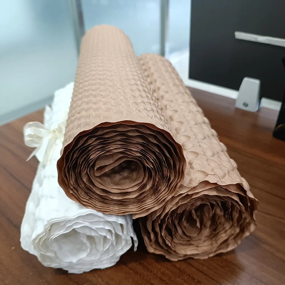 Biodegradable Bubble Wrap - 20m Length x 32cm Width, White/Natural/Black/Pink/Red, Eco-Friendly Kraft Paper Material