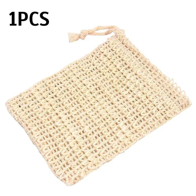 5Pcs Sisal Soap Saver Bag Exfoliating Mesh Pouch Eco Friendly Natural Zero Waste Foaming And Scrubbing Sisal Bag FOR Bathroom