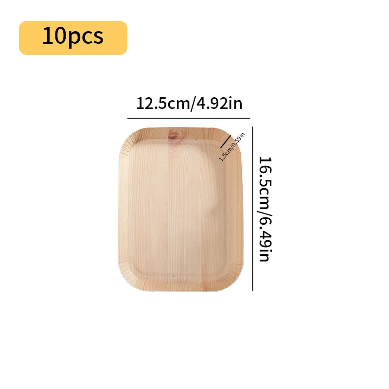 Disposable Wood Grain Plates - Wedding & Party Tableware