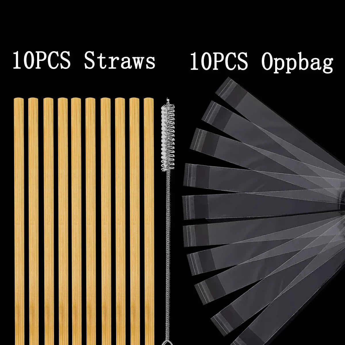 Natural Bamboo Drinking Straw 7.8" Eco-friendly Reusable Straws Dishwasher Safe Durable Compostable Straws come with Clean Brush