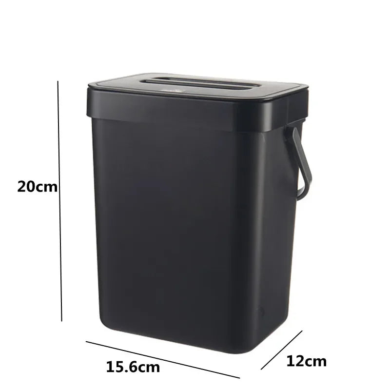 Wall Mounted Kitchen Trash Bin with Lid - Space Saver