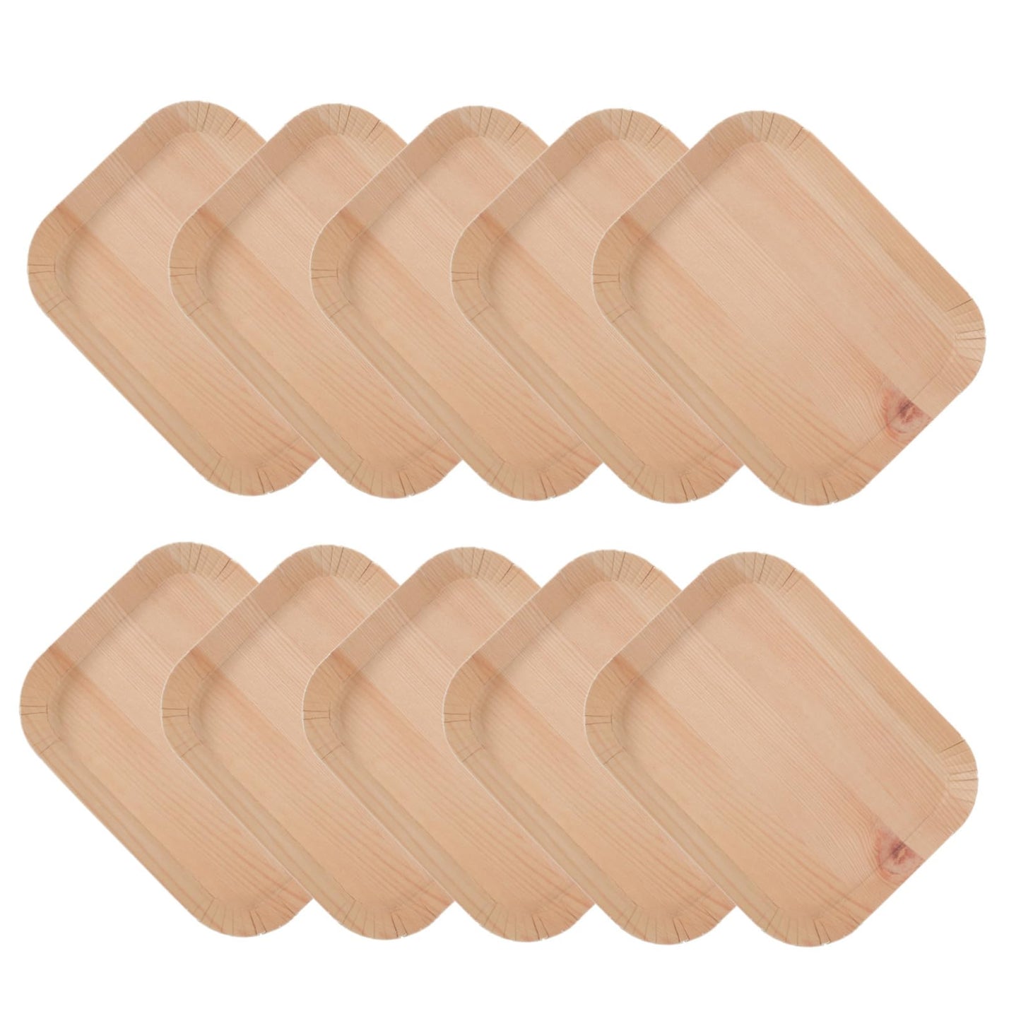 Disposable Wood Grain Plates - Wedding & Party Tableware