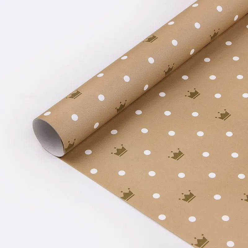 Gift Wrap Paper - Striped Kraft for Christmas & Birthdays