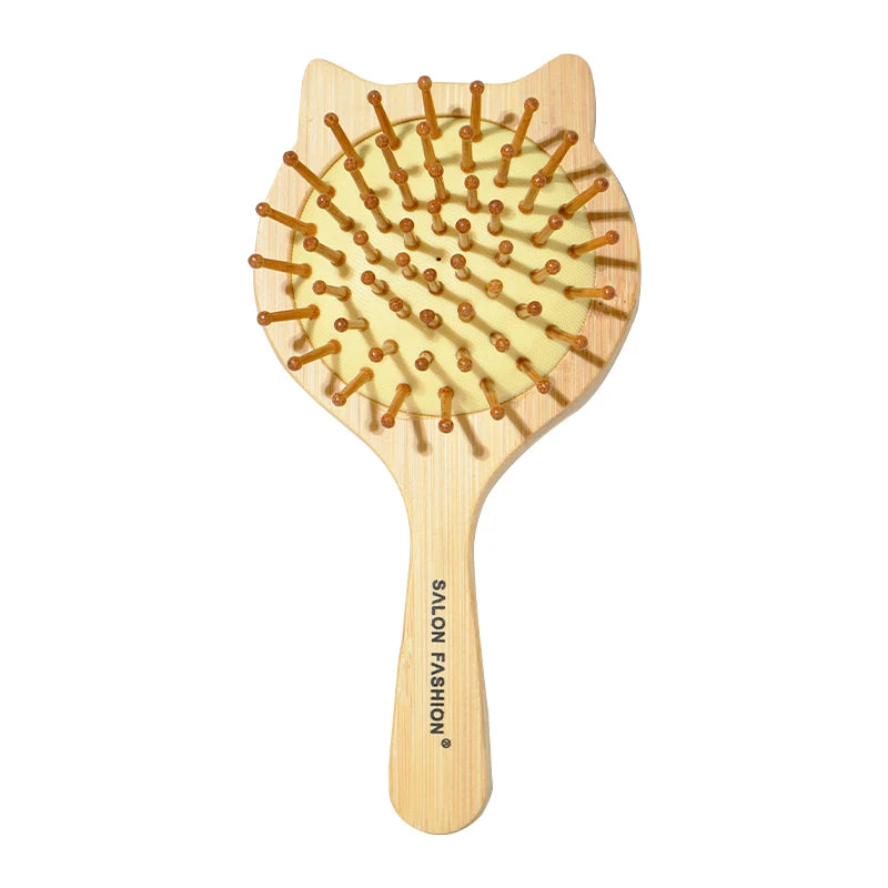 Bamboo Hair Brush - Anti-Static Wooden Scalp Massager