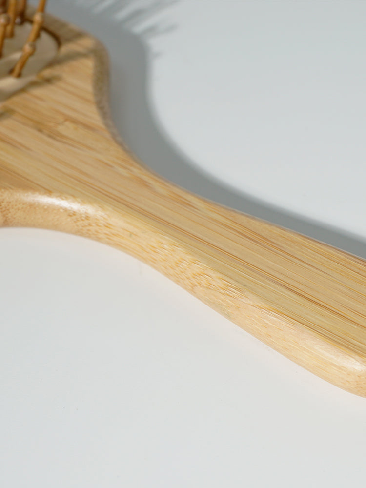 Bamboo Hair Brush - Anti-Static Wooden Scalp Massager