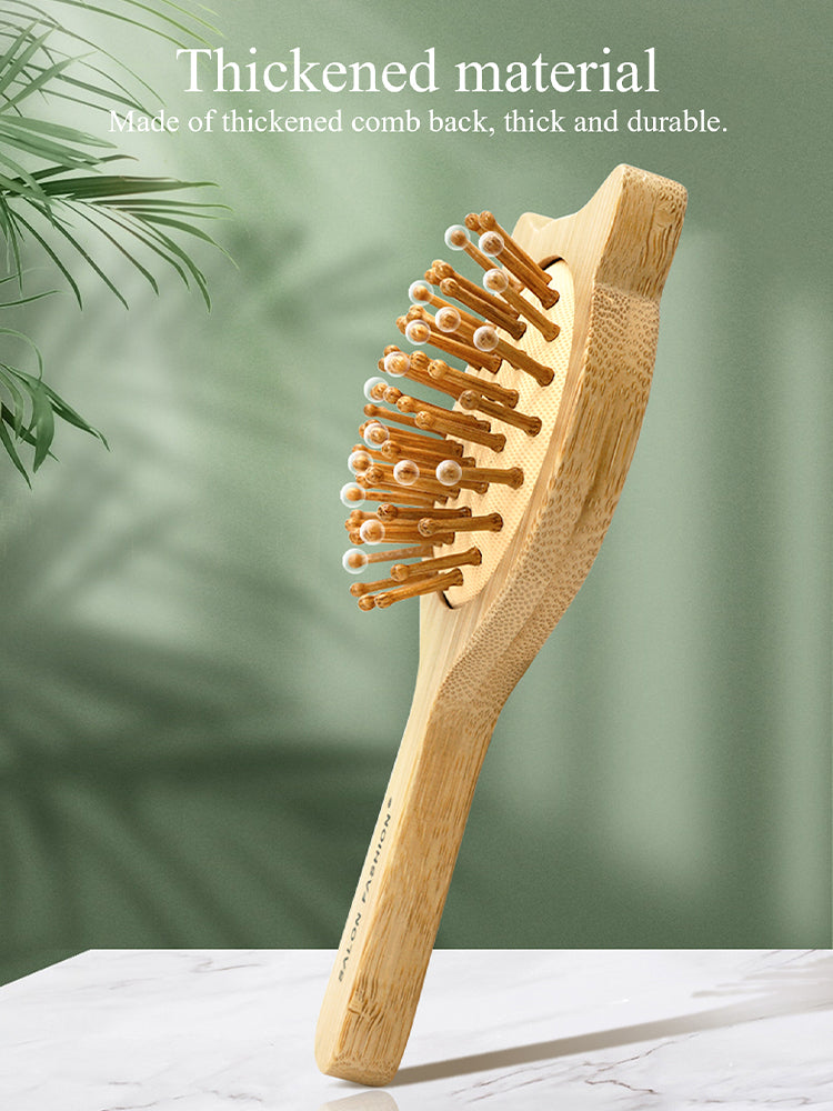 Bamboo Hair Brush - Anti-Static Wooden Scalp Massager