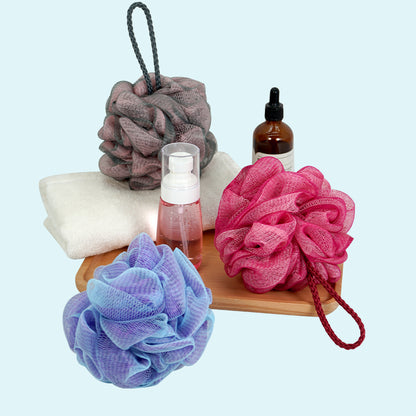 Loofah Sponge: Exfoliating Bath Sponge - Soft Mesh Shower Puff Scrubber