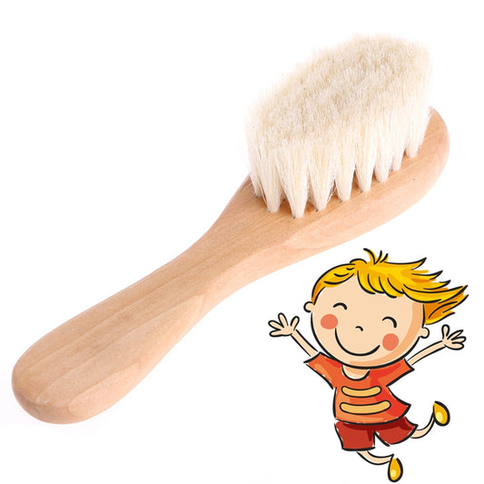 Wooden Hairbrush - Gentle Infant Comb & Massager