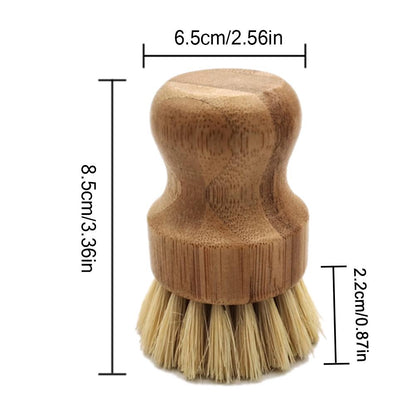 Dish Brush: Bamboo Dish Scrub Brushes - Natural Sisal Bristles