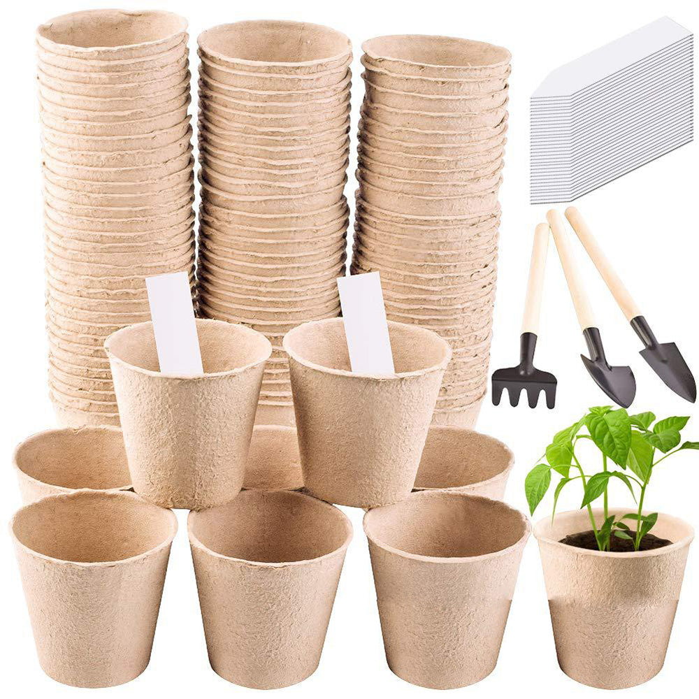 Garden Eco Paper Cups: 50pcs Breathable Planting Tray Bulk Pack