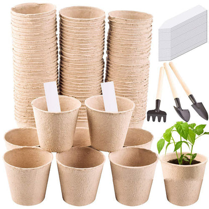 Garden Eco Paper Cups: 50pcs Breathable Planting Tray Bulk Pack