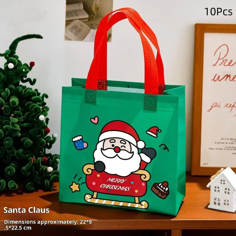 Christmas Tote Bags 5/10Pcs - Eco-Friendly Party Favors