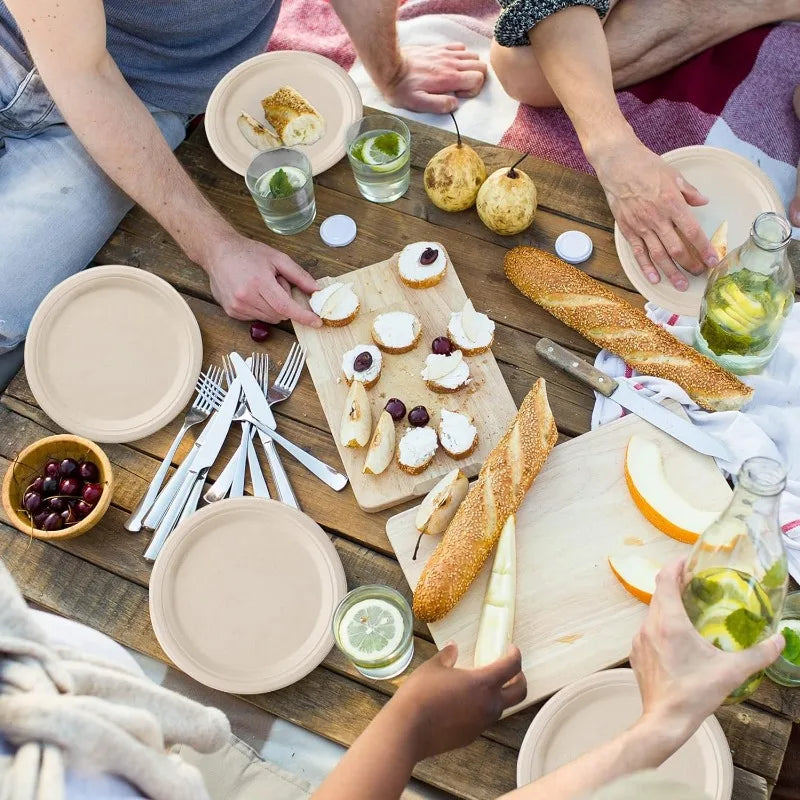 Biodegradable 9" Paper Plates - Party & Picnic Essential