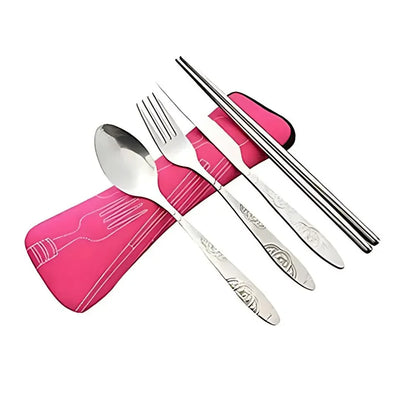 Bamboo Kitchen Utensils: Cutlery Set Eco-Friendly Travel Utensils with Case