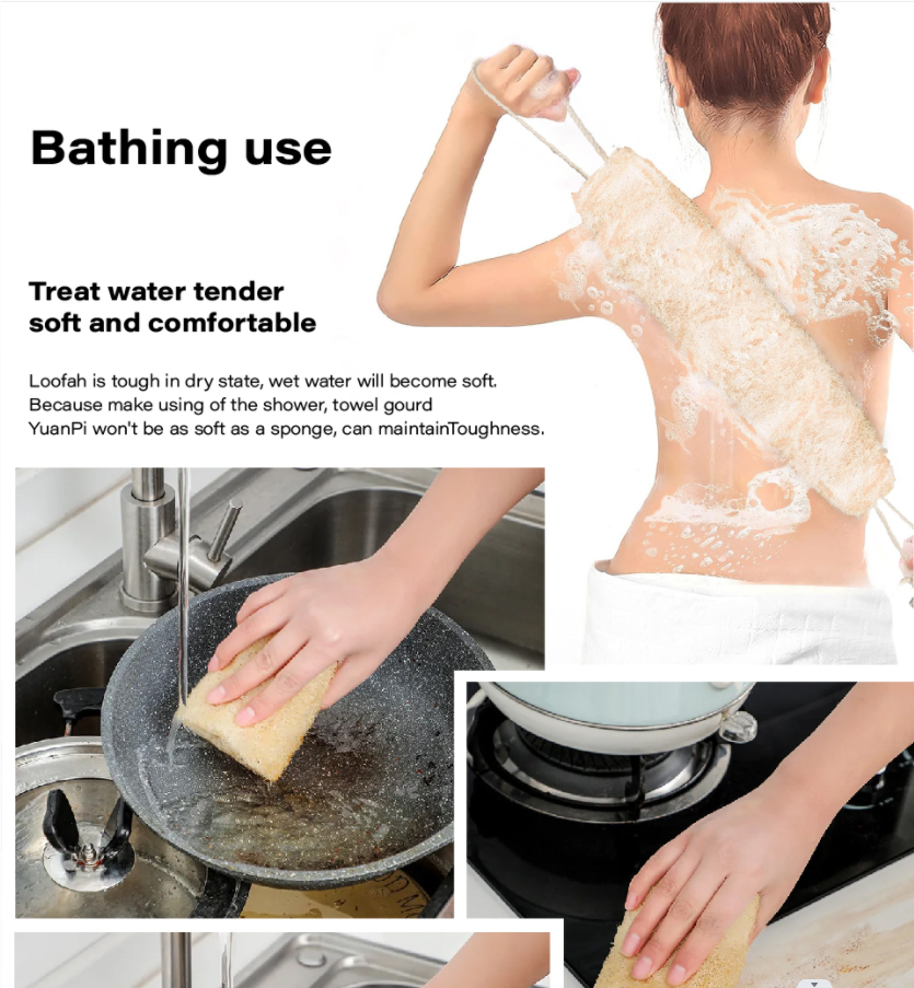 Natural Loofah Sponge Set - Eco Dish & Pot Scrubber