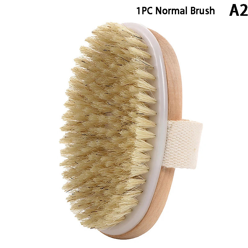 Dry Brush: Natural Bristle Body Brush - Exfoliate & Smooth Skin