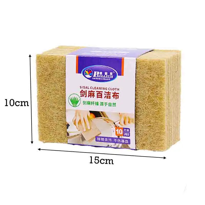 5PCS Sisal Kitchen Cleaning Cloth Eco-friendly Plant Cleaning Sponge for Pot Bowl Dishwashing Cloth Kitchen Accessories
