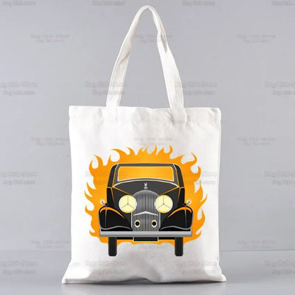 Good Omens Grow Better Reusable Shopping Bag Women Canvas Tote Bags Printing Eco Bag Cartoon Shopper Shoulder Bags