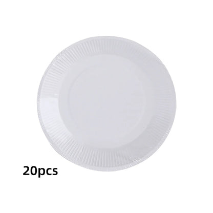 Paper Plate: Disposable White Paper Plates - DIY Birthday Party Set