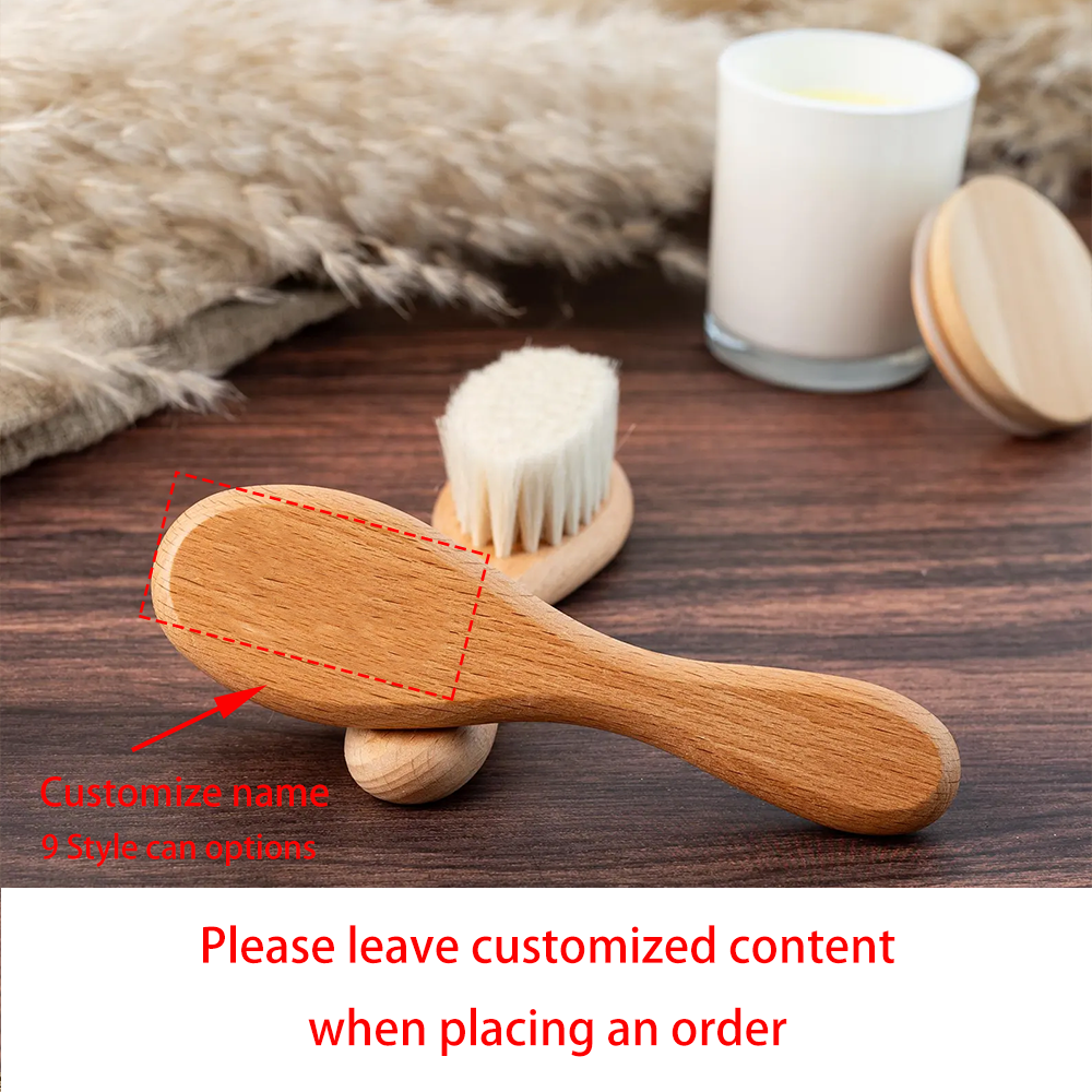 Custom Wooden Baby Hairbrush - Engraved Keepsake Gift