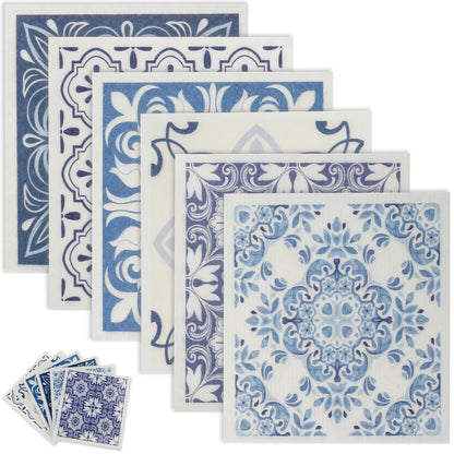 Kitchen Cleaning Cloths Dish Towels Cellulose Cotton Cleaning Cloths Absorbent Swedish Rags Soft Reusable Wet Dry Dishcloths