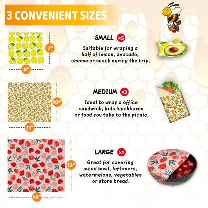 Reusable Beeswax Wraps - Eco-Friendly Food Storage