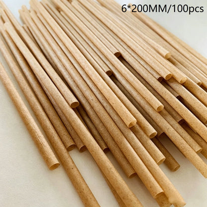 Eco-Friendly Disposable Plant Fiber Straws Biodegradable Food Grade 70Pcs Set for Kids Birthday Party Drinks