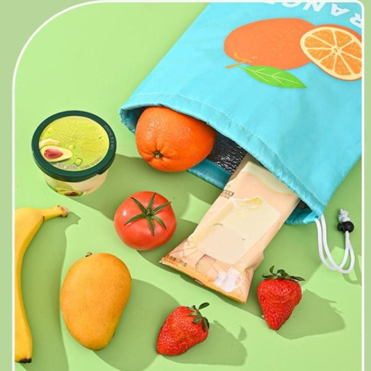 Drawstring Bag - Fruit & Veggie Reusable & Insulated Bags 