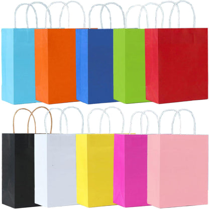 Paper Bags: Candy Colorful Kraft Paper Bags - 5/10/15/20/25pcs with Handles
