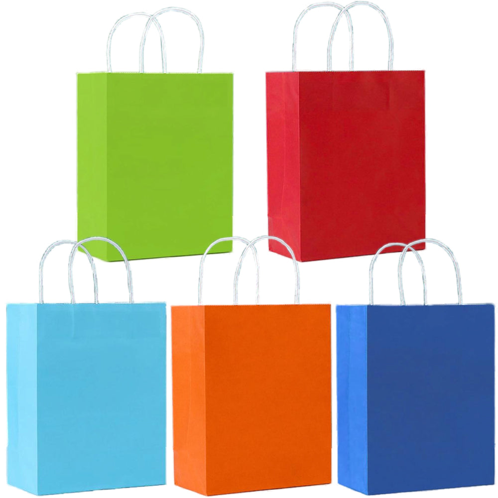 Paper Bags: Candy Colorful Kraft Paper Bags - 5/10/15/20/25pcs with Handles