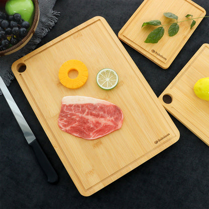 Eco Bamboo Cutting Board with Juice Trough - Kitchen Essential