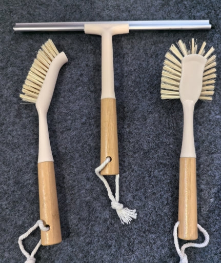 Cast Iron & Dish Brush Set: 2-Pack Skillet Scrubbers