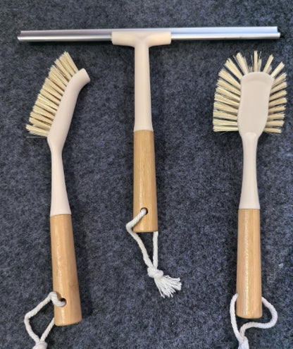 Cast Iron & Dish Brush Set: 2-Pack Skillet Scrubbers