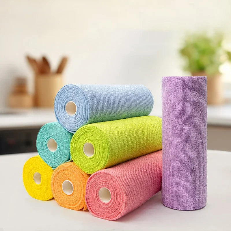 Cleaning Wipes: Microfiber Reusable Kitchen Cloth Roll