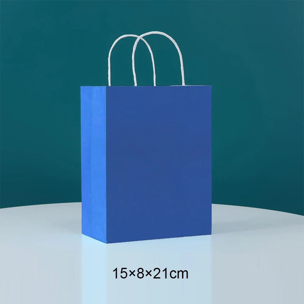 Paper Bags: Candy Colorful Kraft Paper Bags - 5/10/15/20/25pcs with Handles