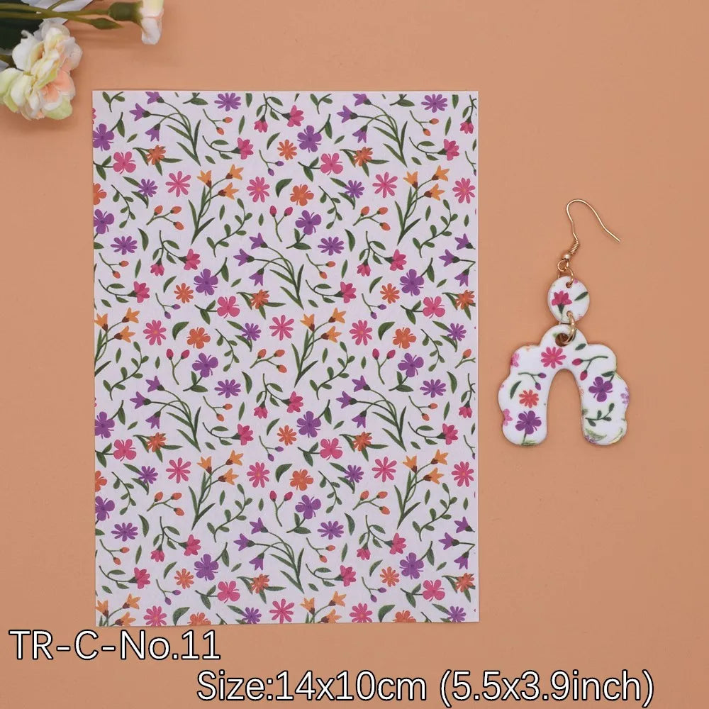Transfer Paper for Polymer Clay - Forest Floral Design