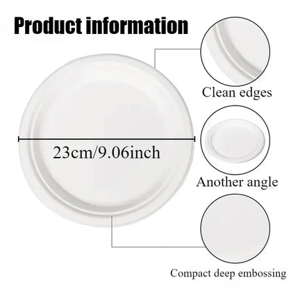 Biodegradable 9" Paper Plates - Party & Picnic Essential