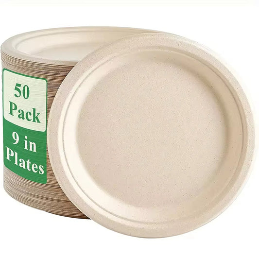 Biodegradable 9" Paper Plates - Party & Picnic Essential