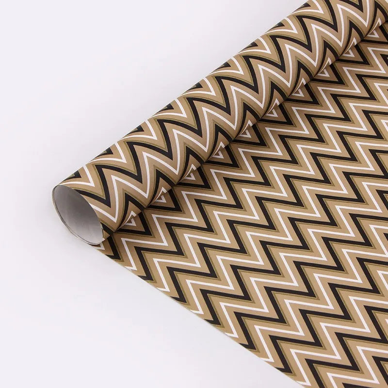 Gift Wrap Paper - Striped Kraft for Christmas & Birthdays