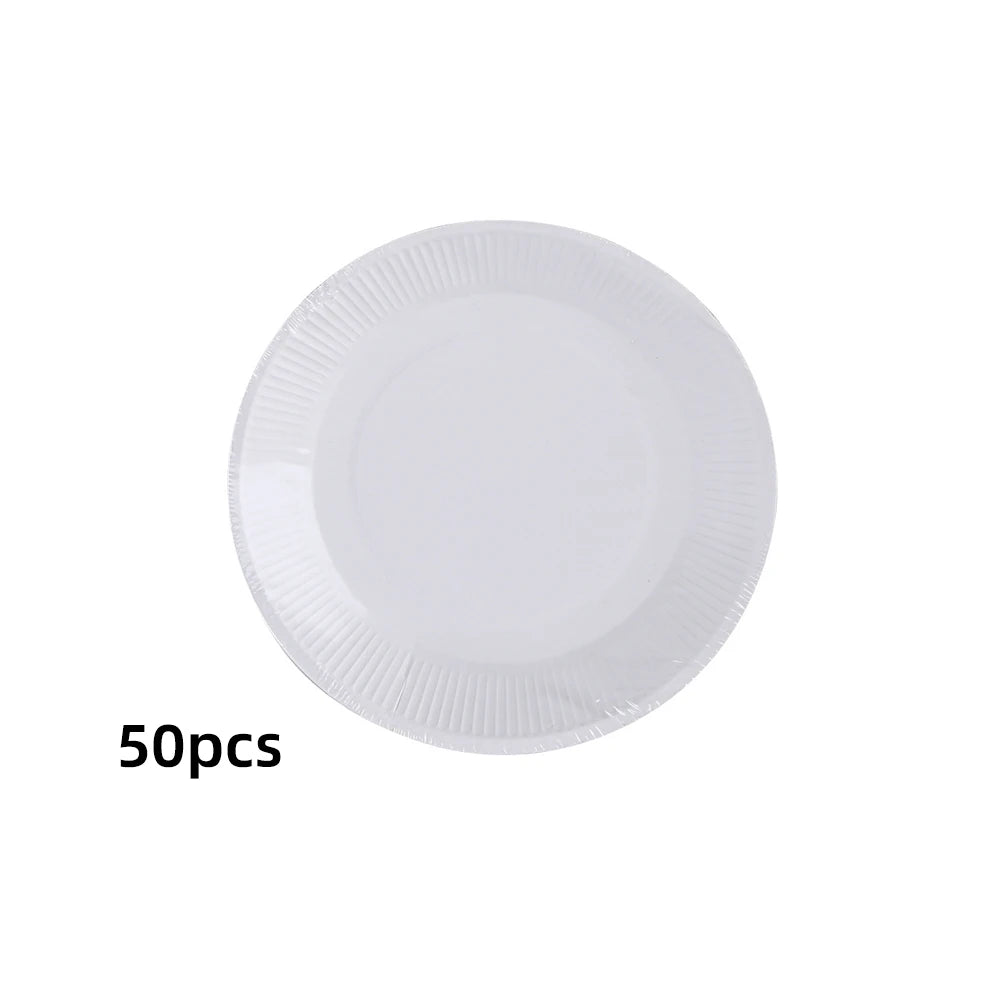 Paper Plate: Disposable White Paper Plates - DIY Birthday Party Set
