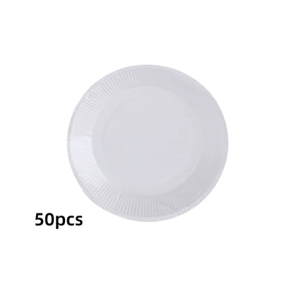 Paper Plate: Disposable White Paper Plates - DIY Birthday Party Set