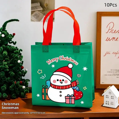 Christmas Tote Bags 5/10Pcs - Eco-Friendly Party Favors