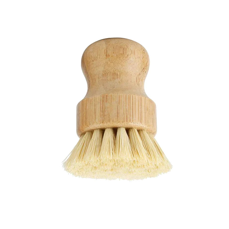Bamboo Dish Scrub Brushes - Natural Sisal, Eco-Friendly Cleaning
