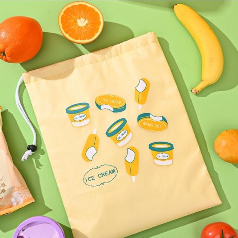 Drawstring Bag - Fruit & Veggie Reusable & Insulated Bags 