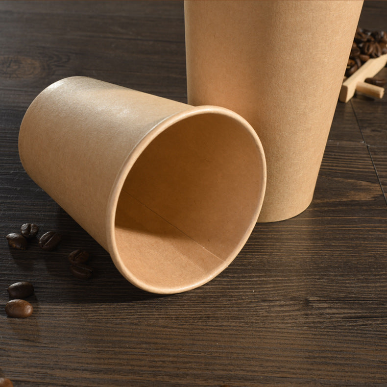 16oz Plain Paper Cups with Lids - 10 Disposable Set