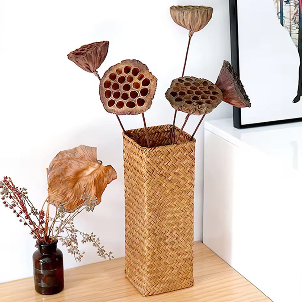 Handmade Woven Flower Vase - Creative Basket Decor