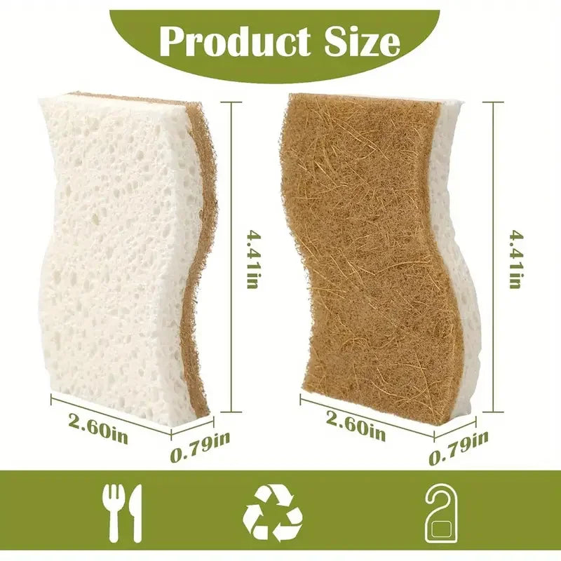 Natural Cellulose Kitchen Sponge & Coconut Scrubber Pack