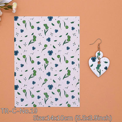 Transfer Paper for Polymer Clay - Forest Floral Design